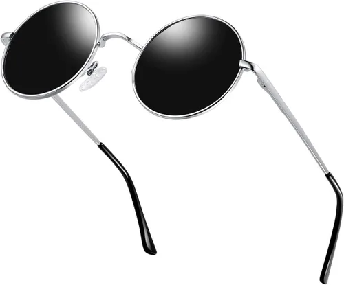 Miniatura 22 de KANASTAL Gafas de sol redondas polarizadas para mujeres y hombres, estilo hippie con protección UV400