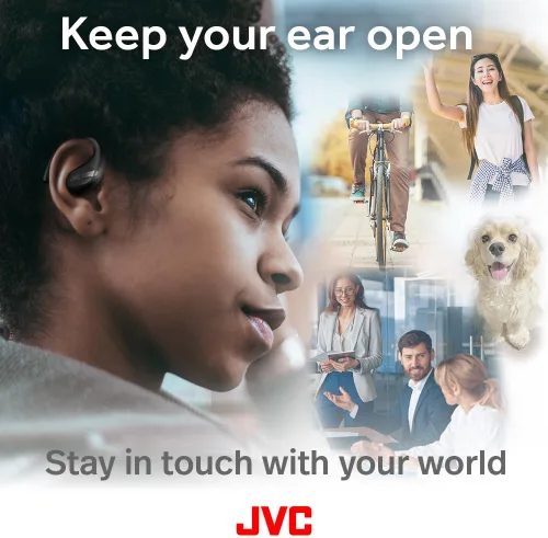 Miniatura 2 de JVC Nearphones Auriculares inalámbricos de oreja abierta con controladores grandes de 0.63 pulgadas para un sonido potente, uso de una sola oreja