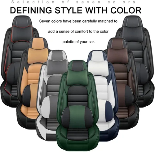 Miniatura 7 de 5 fundas de asiento para Chevy Aveo 2005-2023, fundas de asiento de automóvil de cuero, impermeables, antideslizantes, suaves, cómodas fundas