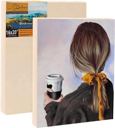 Miniatura 6 de Da Vinci Pro Panel de madera de abedul de 7/8 pulgadas de profundidad, panel individual de 6 x 6 pulgadas, textura fina, resistente a