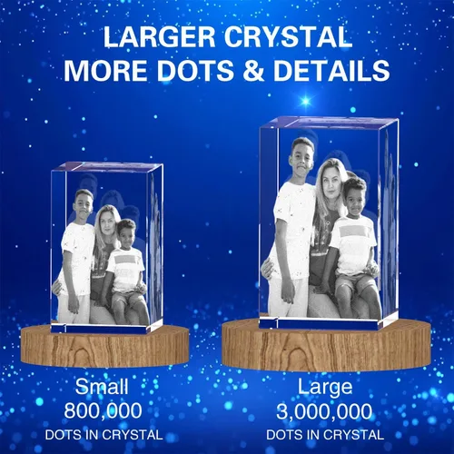 Miniatura 3 de Foto de cristal 3D, regalos personalizados para mujeres, ella, esposa, hombres, mamá, marido, gran regalo personalizado con tu propia foto, Retrato