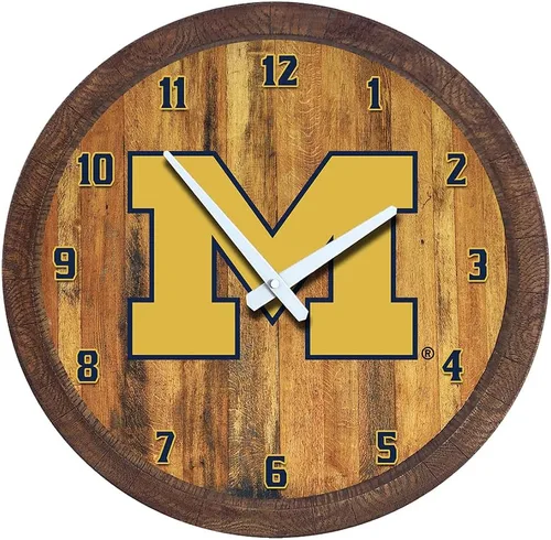 Miniatura 97 de The Fan-Brand NCAA Oklahoma Sooners: Reloj de pared con parte superior de barril de imitación para decoración de bar, decoración de fiesta