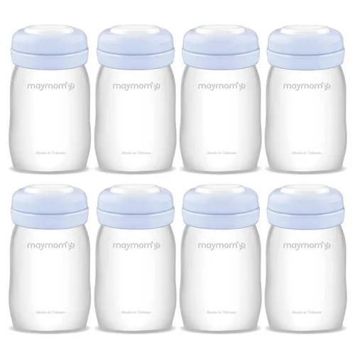Miniatura 16 de Maymom Botella de recolección de leche de boca ancha con tapa de cúpula, parte superior de botella, disco SureSeal; compatible con botellas Spectra