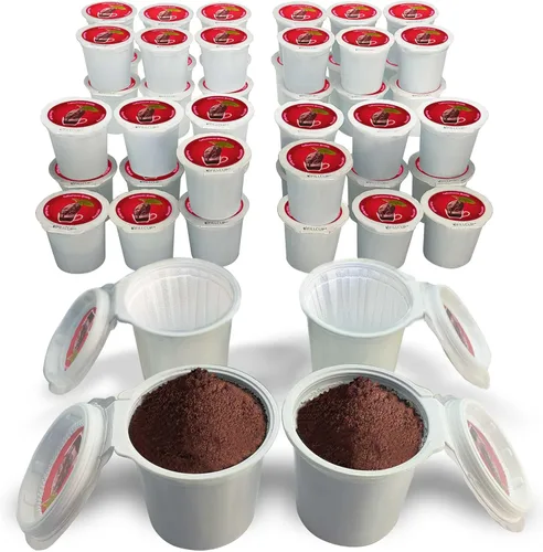 48 cápsulas iFillCup – Llena fresca docenas en minutos para cafeteras K Cup | Usa tu café favorito: tostado fresco estatal, exótico, orgánico o