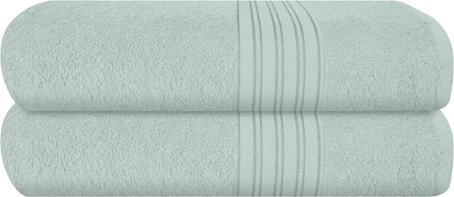 Miniatura 64 de BOUTIQUO Juego de 2 toallas de baño 100% algodón de 28 x 55 pulgadas, toallas de baño grandes ecológicas, compactas, de secado rápido, ligeras, Rosa