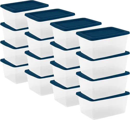 Miniatura 9 de Sterilite Paquete de 8 cajas de almacenamiento, contenedores apilables de plástico transparente, organizadores ligeros para el hogar con tapas a