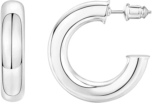 PAVOI Aros abiertos ligeros de color oro de 14 quilates, extra gruesos, de 0.23 pulgadas, aretes de aro de oro para mujer