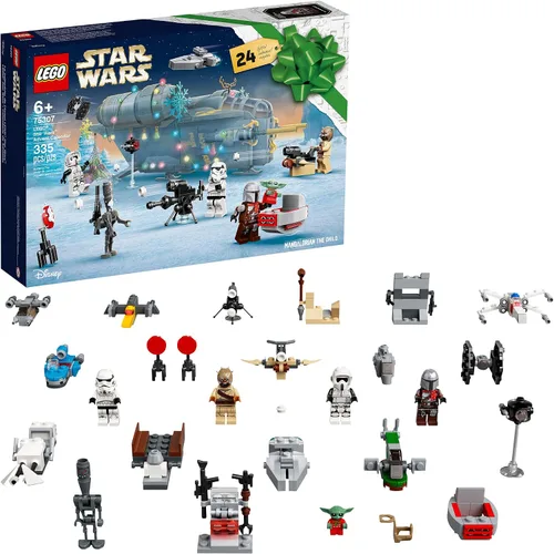 LEGO Star Wars Calendario de Adviento 75307 Impresionante kit de construcción de juguetes para niños con 7 personajes populares y 17 mini