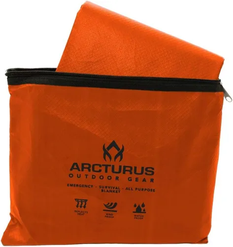 Miniatura 4 de Arcturus Lona aislada, manta de supervivencia térmica reutilizable y resistente, 60 x 82 pulgadas, refleja el 90% del calor corporal, impermeable