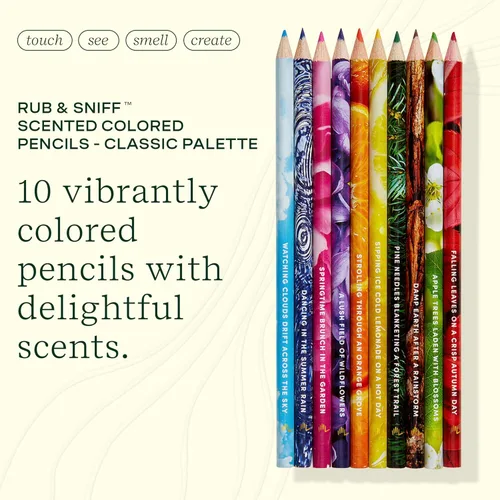 Miniatura 2 de Lifelines Lápices de Colores Perfumados, Paquete de 10 Paleta Clásica - Juego de Lápices de Colores para Frotar y Oler Infundidos con Mezclas