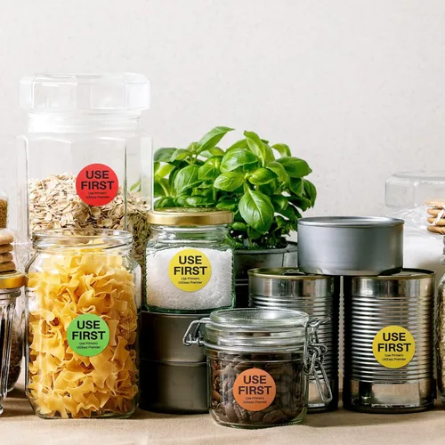 Miniatura 4 de Epakh 2000 calcomanías de uso para servicio de alimentos, etiquetas de control de inventario de 1.5 pulgadas para restaurante, adhesivo permanente