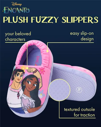 Miniatura 2 de DISNEY Pantuflas de princesa Encanto Cenicienta Ariel Jasmine Tianna para niñas, ligeras, cálidas, cómodas, suaves, Aline Girls (niños pequeños)