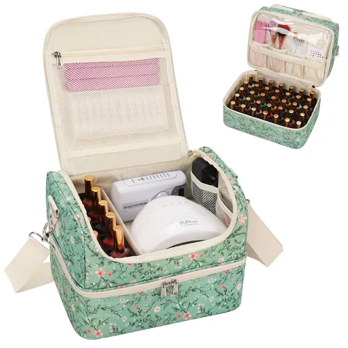 Miniatura 25 de CUBETASTIC Organizador de esmalte de uñas, estuche portátil de almacenamiento de esmalte de uñas con capacidad para 45 frascos de esmalte de uñas