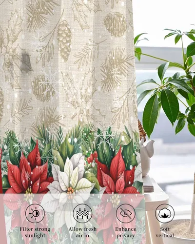 Miniatura 4 de Cortinas traslúcidas de invierno de 84 pulgadas de largo, juego de 2 paneles de cortinas para cocina, dormitorio, sala de estar, puerta, pasillo