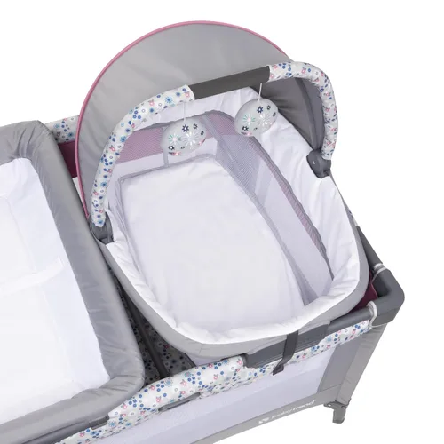 Miniatura 7 de Baby Trend Centro de Guardería con Cuna con Balanceo, Cápsula de Sueño, Cambiador con Volteado, Rosa Daisy