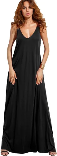 Miniatura 3 de Verdusa Vestido largo de playa de verano informal para mujer, sin mangas, con cuello profundo en V