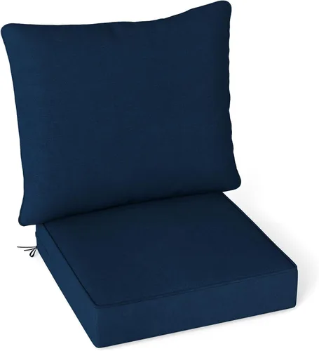 Miniatura 10 de Giantex Juego de cojines de patio con almohada, cojín de asiento profundo y respaldo, almohadillas para sillas de exterior con lazos, reemplazo