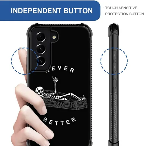 Miniatura 4 de ZHEGAILIAN Funda compatible con Samsung Galaxy S22 Plus, diseño gráfico de esqueleto nunca mejor, acrílico a prueba de golpes, antiarañazos, funda