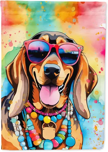 Miniatura 65 de Caroline's Treasures DAC2448GF - Bandera de jardín con diseño de perro afgano hippie Dawg, bandera decorativa para patio exterior, patio, obras