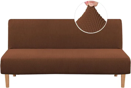 Miniatura 22 de H.VERSAILTEX - Funda elástica para sofá o cama, licra de alto elastano, lavable a máquina, tela Jacquard para sofá, futón Chocolate