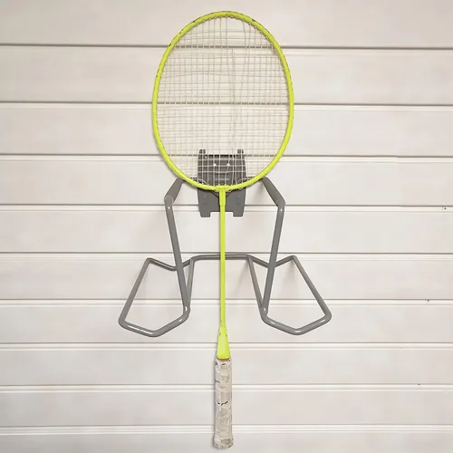 Miniatura 9 de Aolamegs Soporte para raqueta de tenis de metal para montaje en pared, de acero resistente, soporte de almacenamiento para raqueta de bádminton