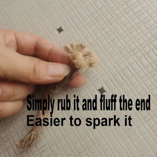 Miniatura 4 de Tinder Rope Natural Tinder Fire Starter Supervivencia Fácil de encender Ficha de fuego para mochileros, senderismo, camping, barbacoas, caza, peces