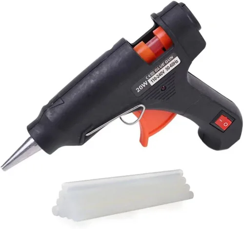 Miniatura 9 de Pistola de pegamento caliente con 10 barras de pegamento, kit de mini pistola de pegamento de 30 W, para uso escolar de artes y manualidades, Azul