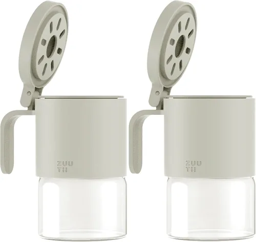 Miniatura 15 de Zuutii Tarros de vidrio para especias a prueba de humedad con cucharas, juego de 2 botellas de especias de 10 onzas / 10.1 fl oz, mini tarros