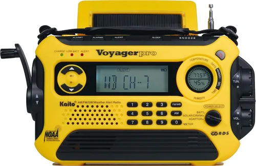 Miniatura 2 de Kaito Voyager Pro KA600 - Radio de emergencia digital solar con generador eléctrico, manivela giratoria, transmite AM, FM, LW, SW y NOAA, radio