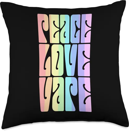 Miniatura 5 de Liquid Vape Peace Love Vape-Pastel Fashion - Almohada de 16 x 16 pulgadas, multicolor