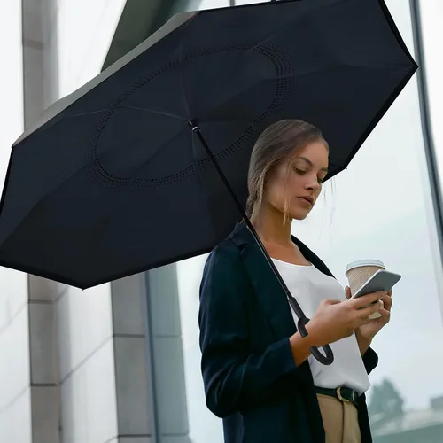 Miniatura 8 de G4Free Paraguas invertido grande de 62 pulgadas con mango en forma de C, resistente al viento, doble capa al revés, paraguas de lluvia