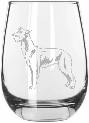 Miniatura 255 de Sakhalin Husky Dog - Copa de vino grabada personalizada de 15.25 onzas sin tallo