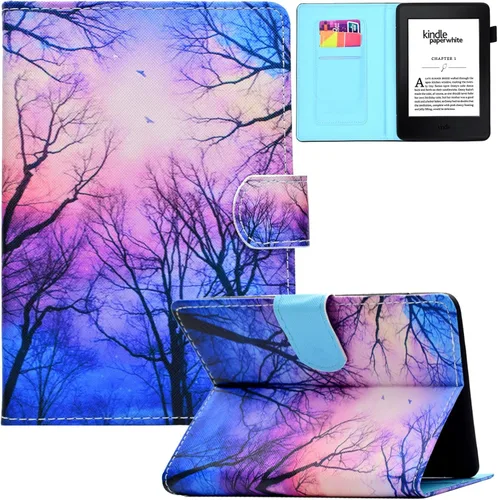 Miniatura 11 de Funda para Kindle Paperwhite, de piel sintética, con ranuras para tarjetas, con tapa de apagado y encendido automático para Amazon Kindle Paperwhite