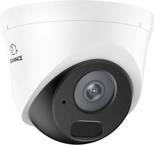 SANNCE Cámara de seguridad 2K 3MP Super HD PoE Dome – Visión nocturna IR dual de 100 pies, detección de humanos y vehículos, IP67 resistente a la
