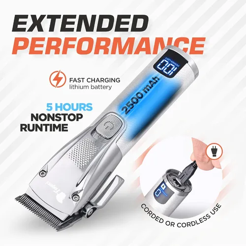 Miniatura 4 de Fagaci Cortadora de pelo profesional para hombres con corte preciso, Turbo Power profesional peluquero cortadora inalámbrica, potente motor