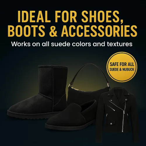 Miniatura 3 de Tinte de gamuza negro para zapatos, botas y accesorios, restaurador permanente de color de gamuza con aplicador integrado, tinte para zapatos