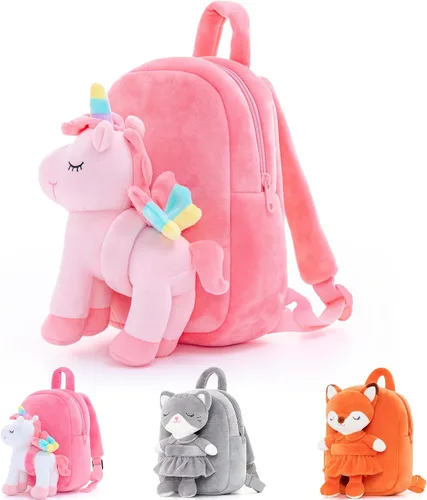 Miniatura 16 de Lazada Mochila para niños pequeños, juguetes de animales de peluche, mochila pequeña, color gris, 9.5 pulgadas