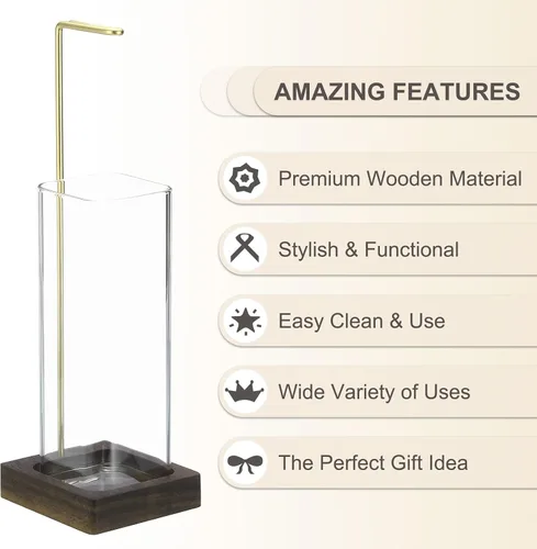 Miniatura 5 de uxcell Soporte para incienso, quemador de incienso moderno con colector de cenizas de vidrio extraíble, soporte para varillas de incienso