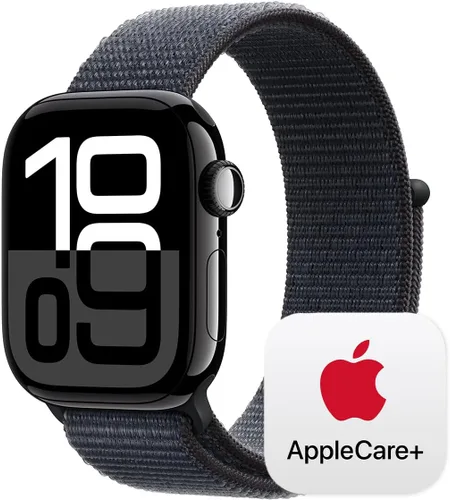 Miniatura 25 de Apple Watch Series 10 [GPS 42 mm] Smartwatch con caja de aluminio negro brillante y correa deportiva negra - M/L. Rastreador de fitness, aplicación