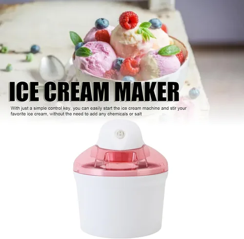 Miniatura 9 de TOPINCN Máquina de helados eléctrica para congelar yogur, máquina automática de helados para la cocina del hogar, color blanco rosáceo, 40.6 fl oz