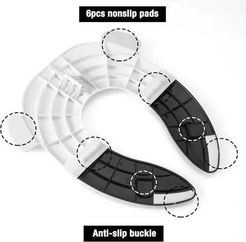 Miniatura 5 de PandaEar - Funda de asiento de inodoro plegable de viaje para niños y entrenamiento para ir al baño, asiento de inodoro de silicona portátil