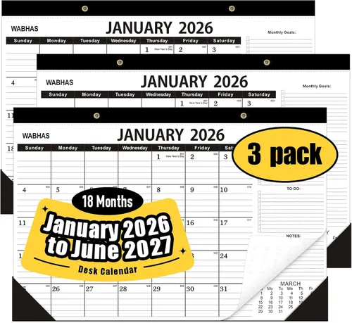 Miniatura 9 de Calendario de escritorio 2025-2026 -18 meses-julio 2025 a diciembre 2026, calendario de escritorio 2025, 12 x 17 pulgadas, calendario 2025-2026
