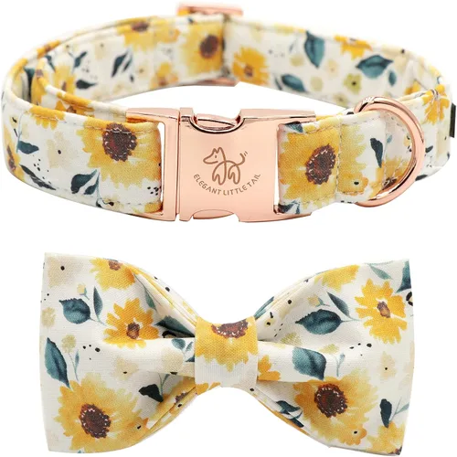 Miniatura 16 de Elegante collar para perro con moño Floral Vintage, cómoda pajarita para perro, collar de perro con lazo Collar ajustable para perros pequeños