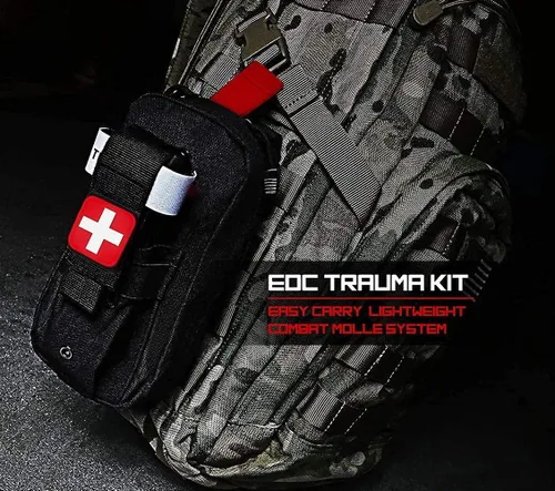 Miniatura 5 de Soporte para torniquete, bolsa táctica portátil de primeros auxilios para trauma pequeño con sistema Molle IFAK bolsa médica, kit de emergencia EMT