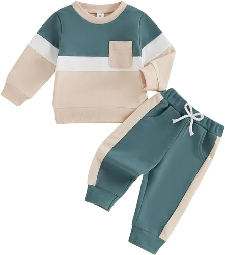 Miniatura 47 de Conjunto de sudadera de manga larga con cuello redondo y pantalones deportivos para bebés, ropa de invierno para bebé
