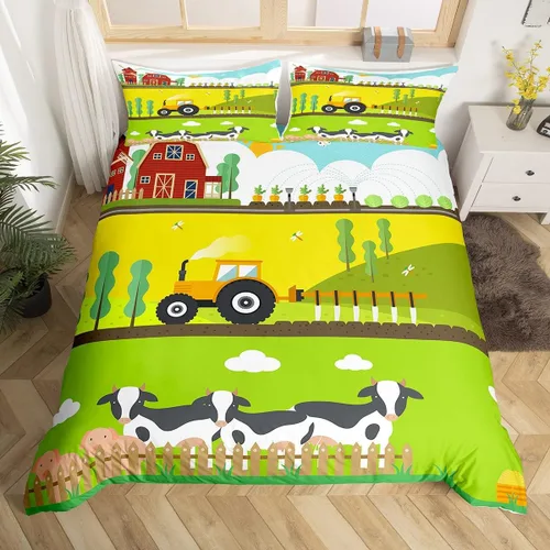 Miniatura 43 de Feelyou Juego de ropa de cama color verde azulado, tamaño individual, funda de edredón turquesa, azul, gris, grunge, degradado, para niños, niñas