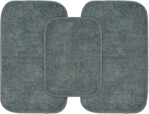 Miniatura 118 de Garland Rug 2 alfombras de baño tradicionales de nailon lavables color morado (17 x 24 pulgadas, 21 x 34 pulgadas), suaves, absorbentes y elegantes