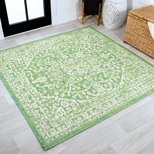Miniatura 38 de JONATHAN Y Boho Medallion - Alfombra para interiores y exteriores, 3 x 5 pies, color verde azulado/gris, tejido texturizado Malta, para patio