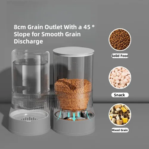 Miniatura 3 de Alimentador de gravedad para gatos y dispensador de agua, 2 en 1, alimentador automático para gatos con rotación de 180 grados, paquete de 2