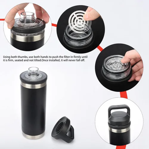 Miniatura 6 de Puerta bloqueadora de hielo/fruta para YETI Rambler Bottle Chug Cap Trumbler se adapta a tapas de botellas de 18, 26, 36, 46 onzas y tapas MagDock